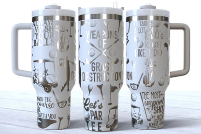 Laser Engraved Golf Stainless Steel Tumbler 40oz