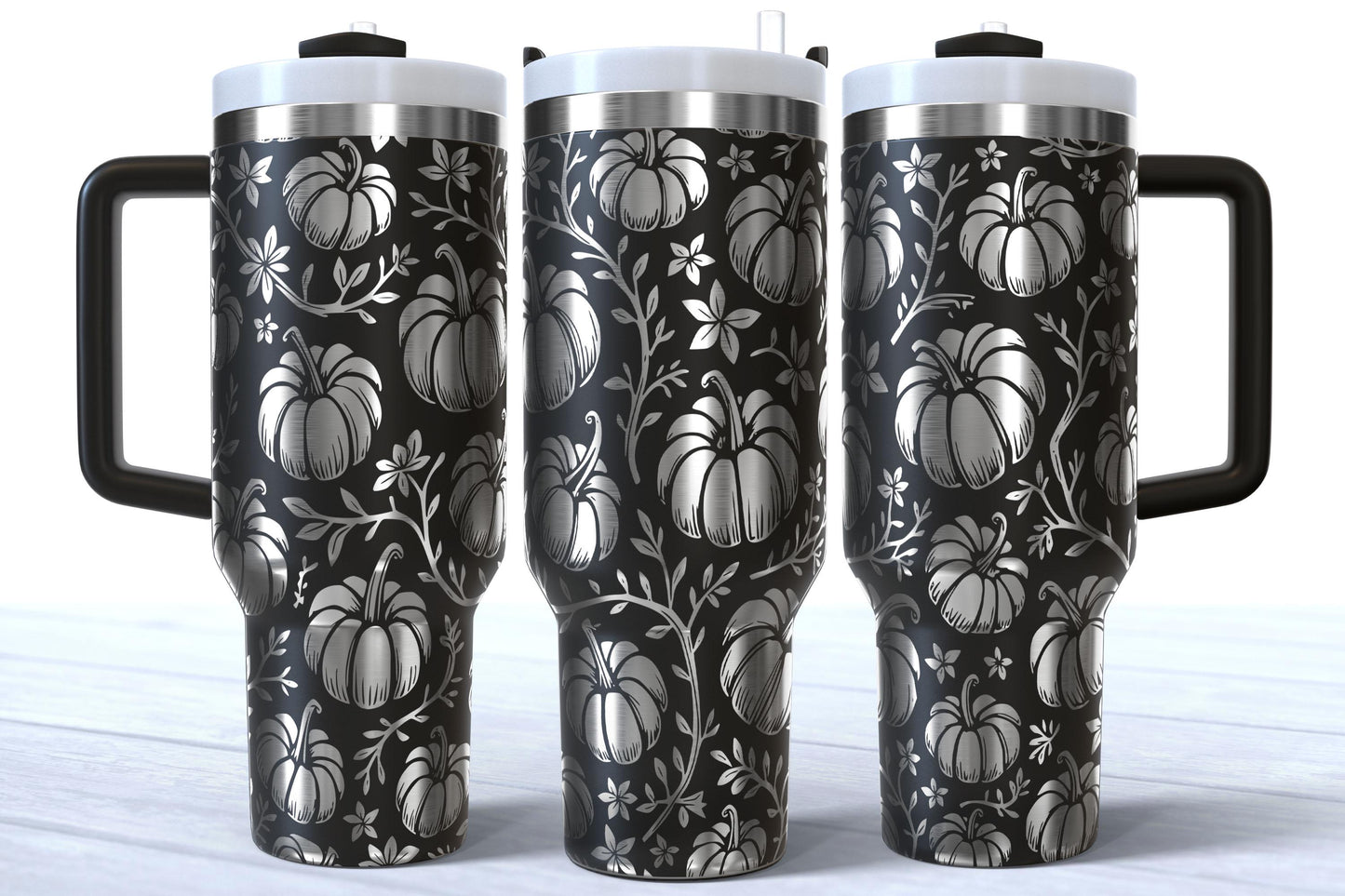 Laser Engraved Fall Pumpkin Tumbler 40oz