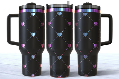 Valentine's Day Laser Engraved Patterned Hearts Tumbler