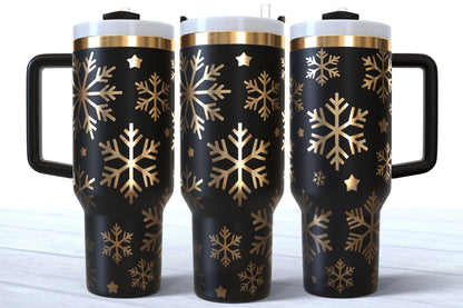 Laser Engraved Snowflakes 40oz Tumbler