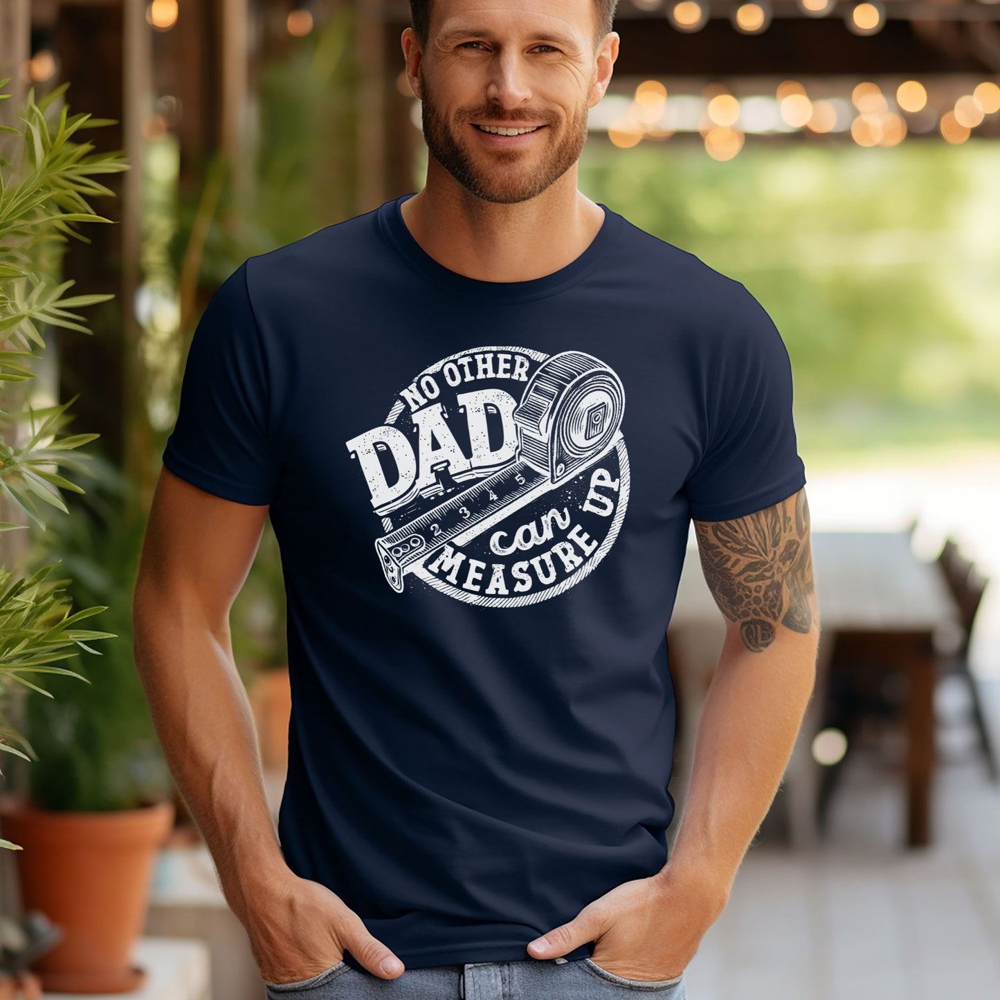 No Other Dad Can Measure Up Men's Relaxed Fitted Tee — Bella Canvas 3001