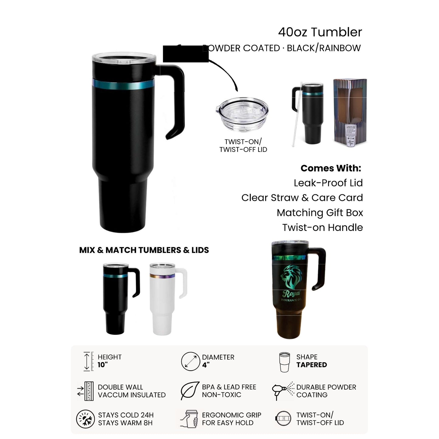 Dolphin Laser Engraved Makerflo Tumbler | Silver, Gold & Rainbow Plated