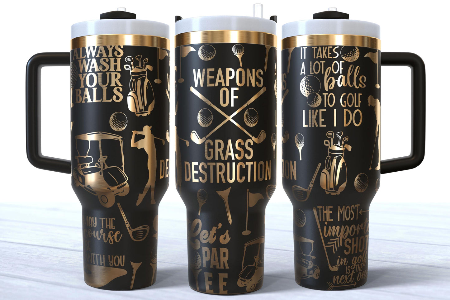 Laser Engraved Golf Stainless Steel Tumbler 40oz