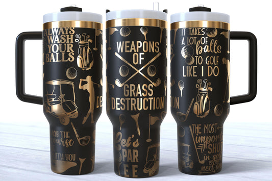 Laser Engraved Golf Stainless Steel Tumbler 40oz