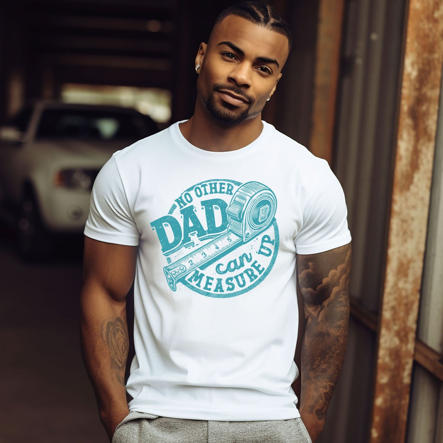 No Other Dad Can Measure Up Men's Relaxed Fitted Tee — Bella Canvas 3001
