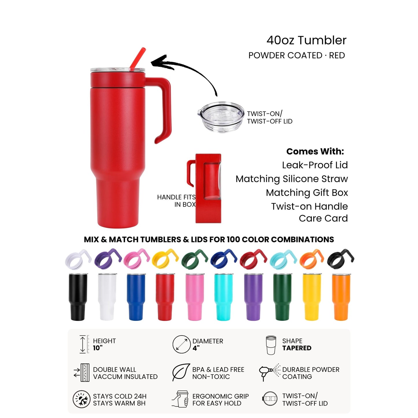 GRANDMA Personalized Makerflo Tumbler | Kids Name | Silver, Gold & Rainbow Plated