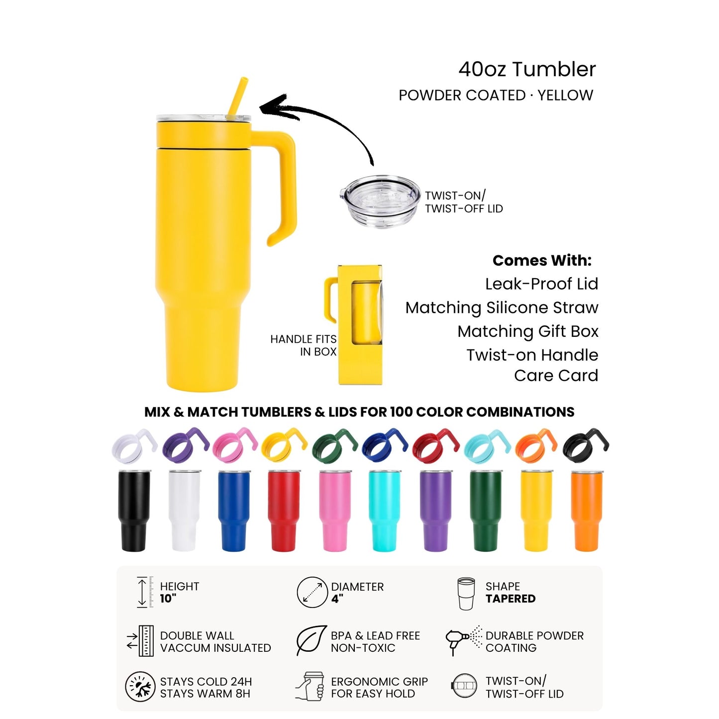 GRANDMA Personalized Makerflo Tumbler | Kids Name | Silver, Gold & Rainbow Plated