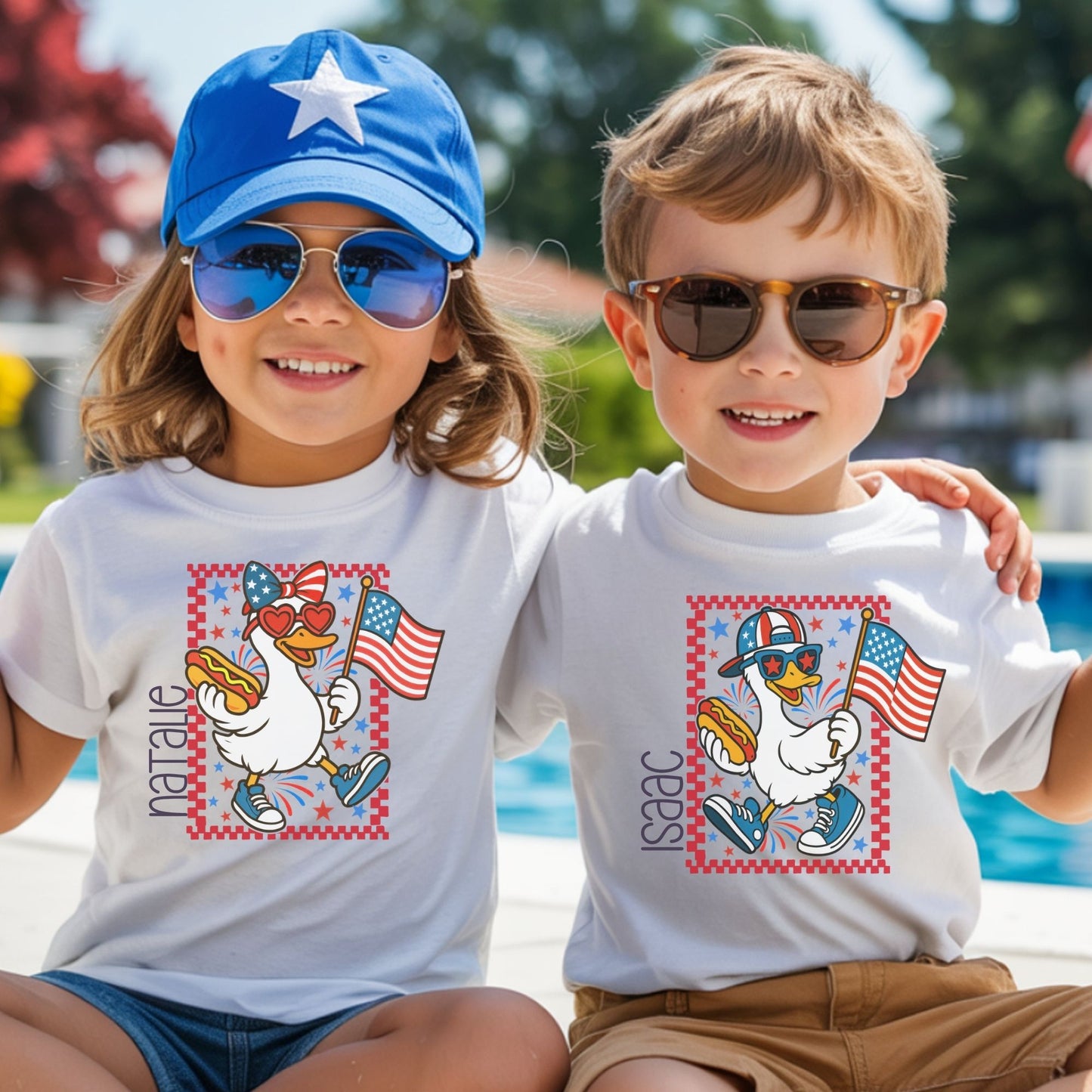 Patriotic Goose 4th of July Personalized Children's Tee - Rabbit Skins