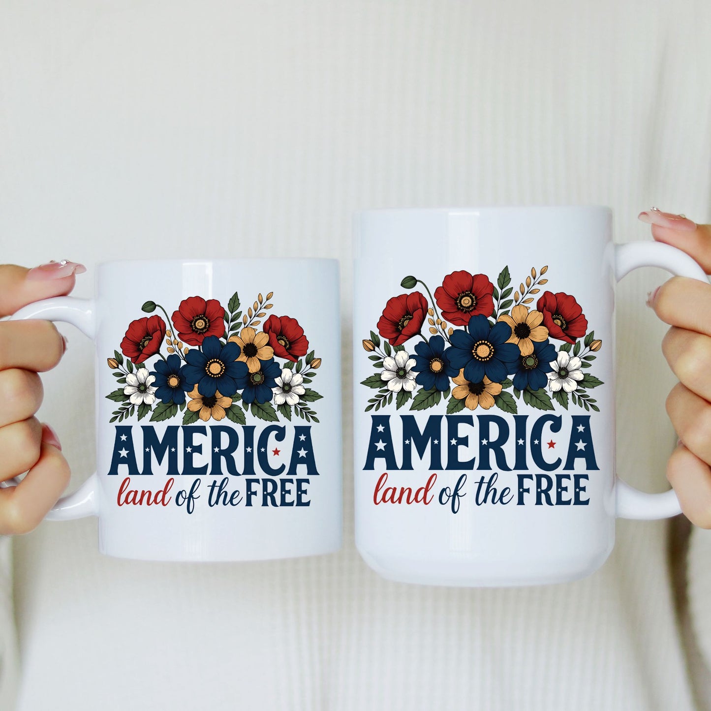 America Land of The Free Mug | 11oz & 15oz Ceramic Coffee Cup