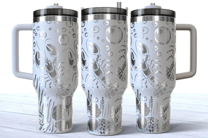 Laser Engraved 40oz Stainless Steel Lobster Tumbler