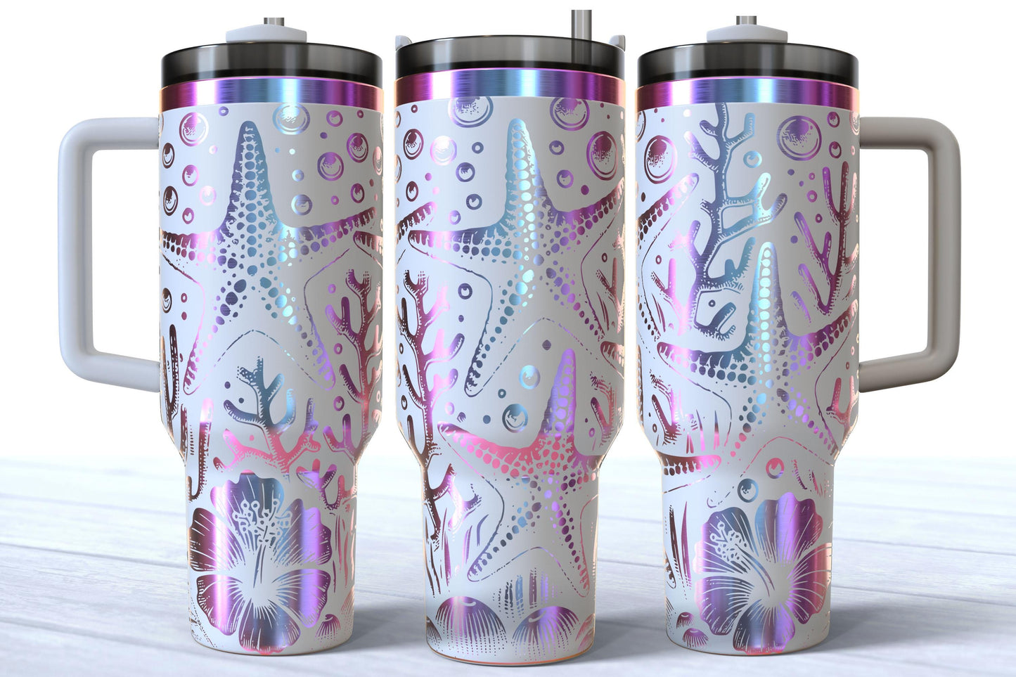 Laser Engraved 40oz Starfish Makerflo Tumbler