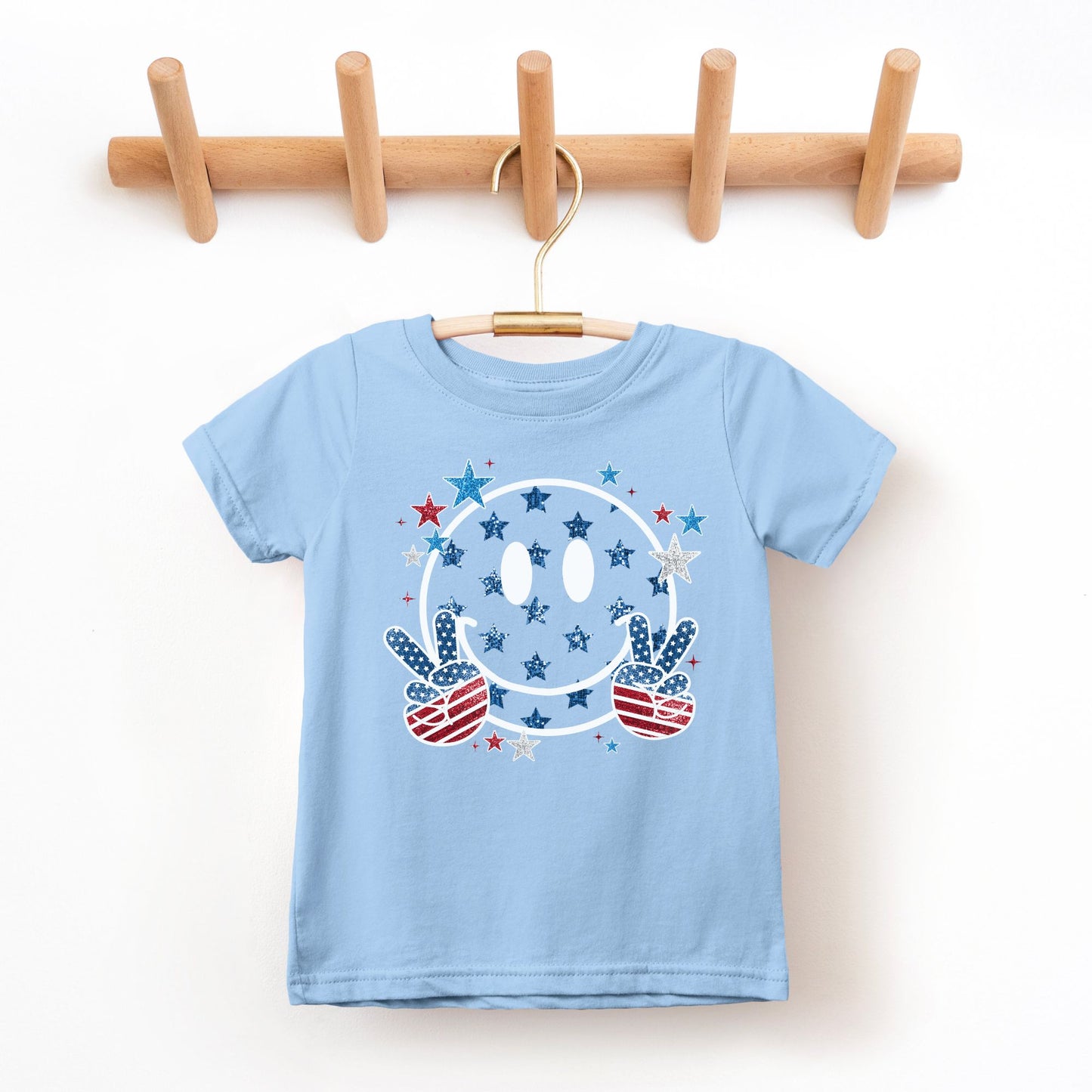 4th of July Happy Face Kids Tee - Gildan G5000B