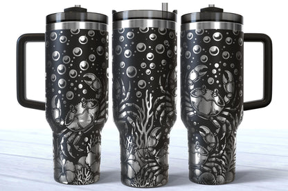Laser Engraved Ocean Crab 40oz Makerflo Tumbler