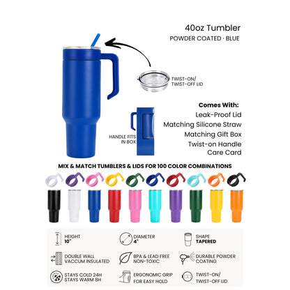 Laser Engraved 40oz Stainless Steel Lobster Tumbler