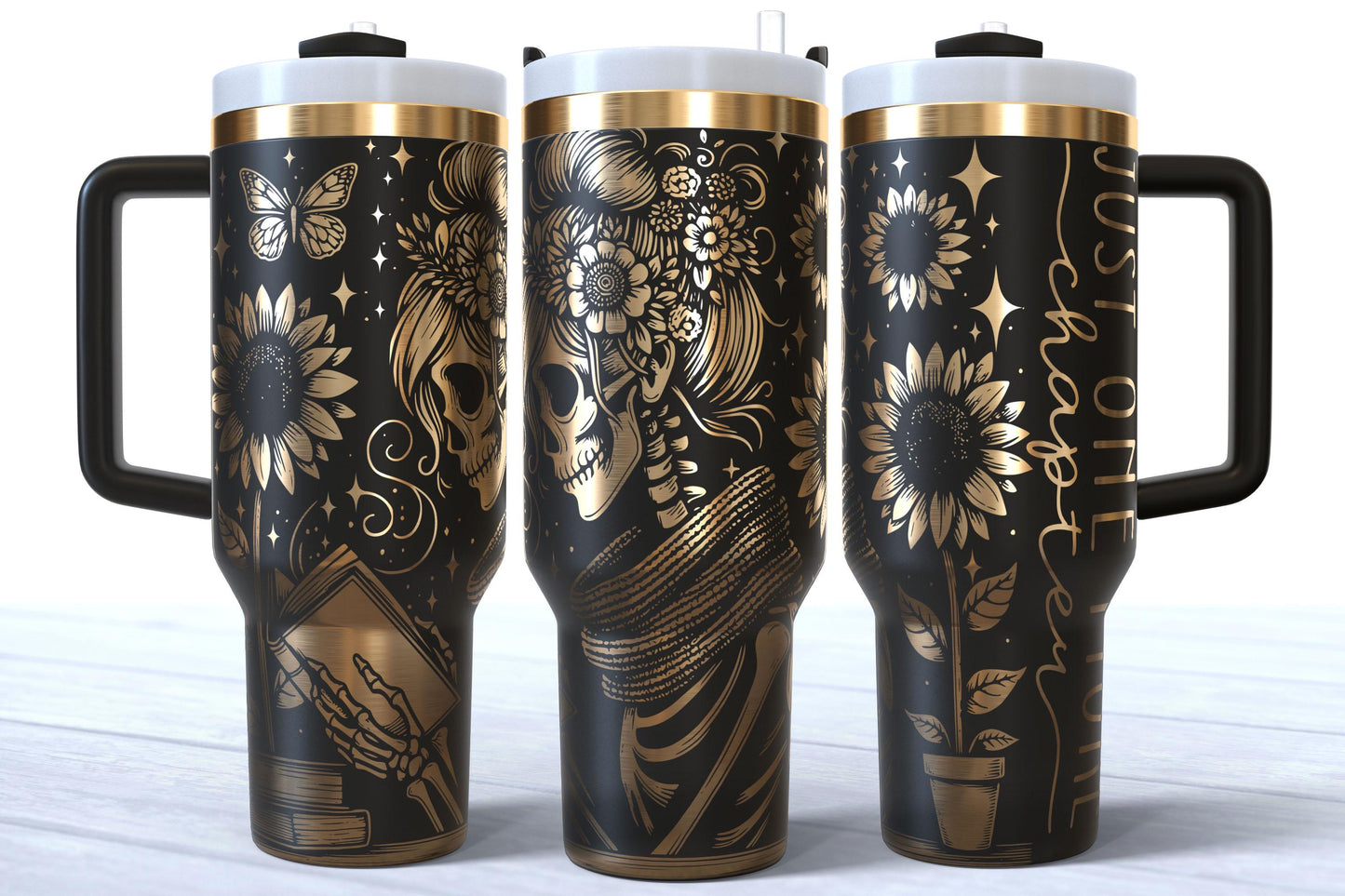 Laser Engraved Just One More Chapter Bookish 40oz Makerflo Tumbler