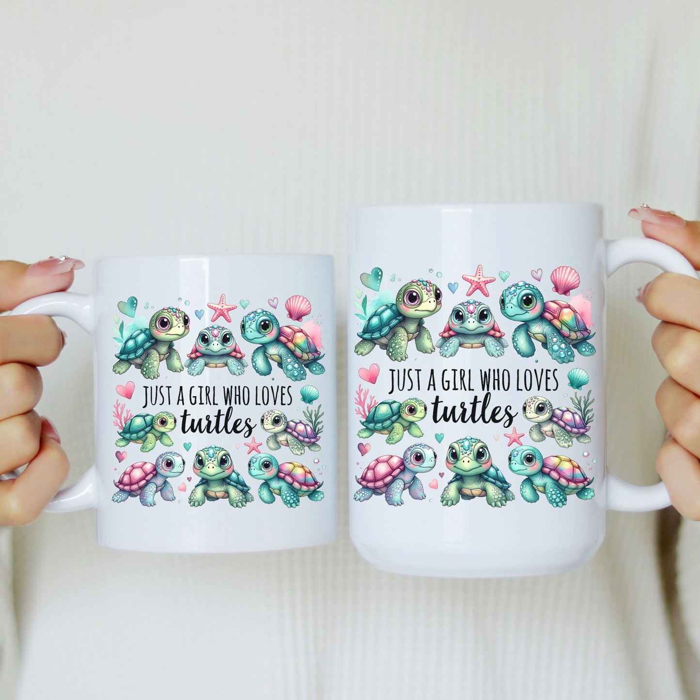 Just A Girl Who Loves Turtles Mug | 11oz & 15oz Ceramic Coffee Cup