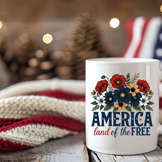 America Land of The Free Mug | 11oz & 15oz Ceramic Coffee Cup