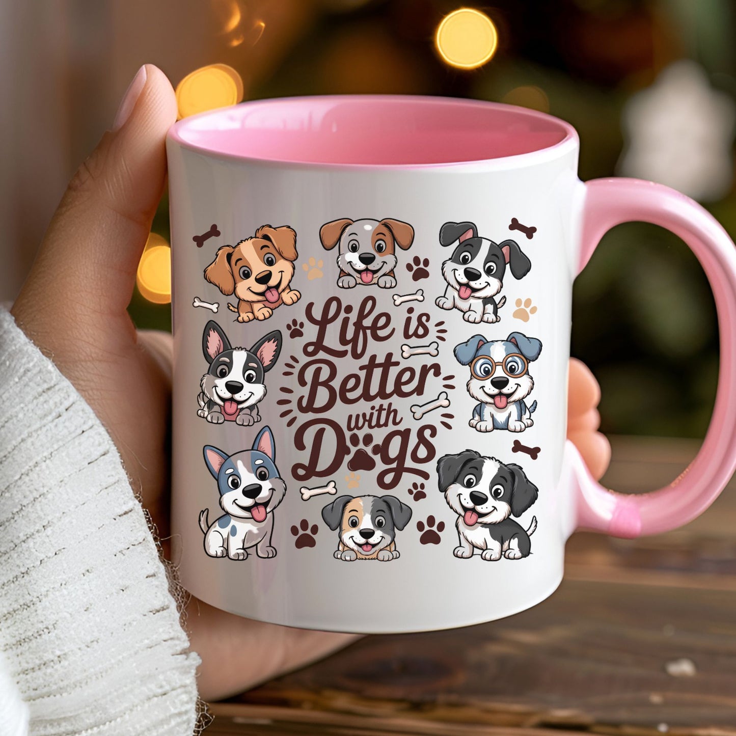 Life Is Better With Dogs Mug | 11oz & 15oz Ceramic Coffee Cup