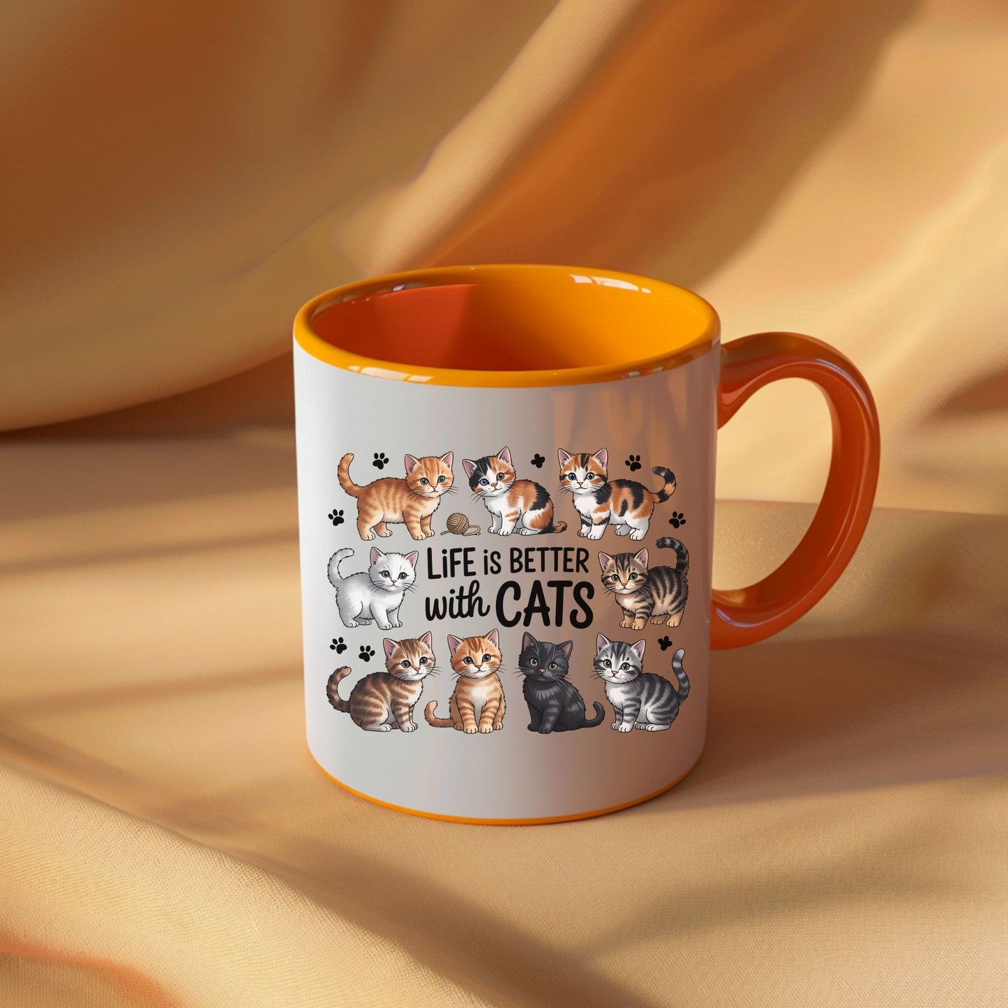 Life Is Better With Cats Mug | 11oz & 15oz Ceramic Coffee Cup
