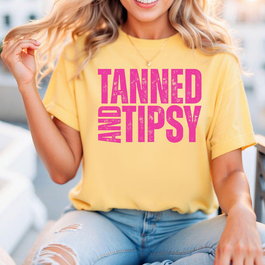 Tanned and Tipsy – Bella Canvas 3001 Relaxed Fitted Unisex Tee