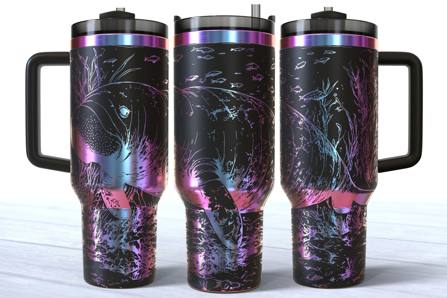 Laser Engraved Ocean Manatee 40oz Makerflo Tumbler