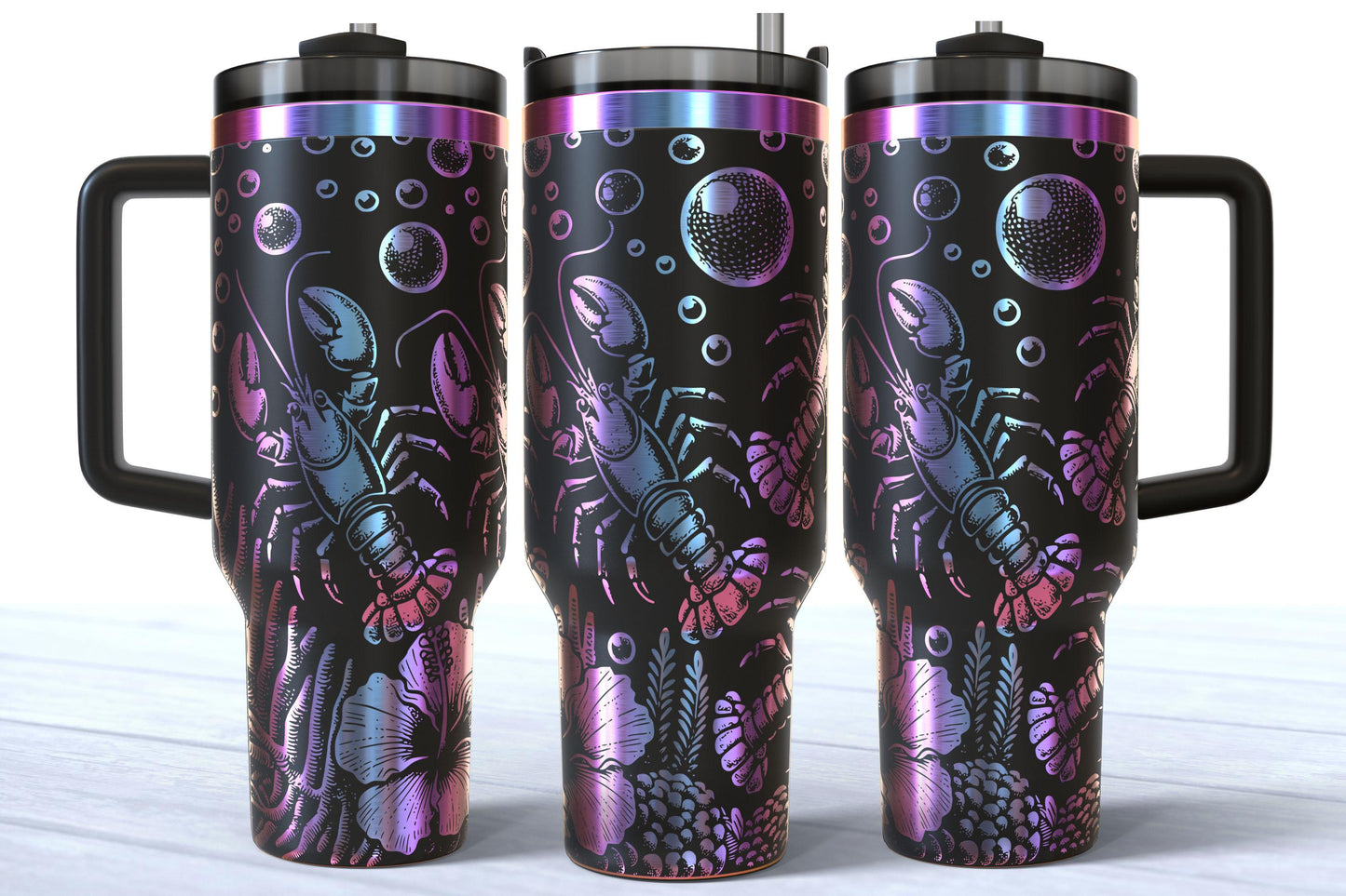 Laser Engraved 40oz Stainless Steel Lobster Tumbler