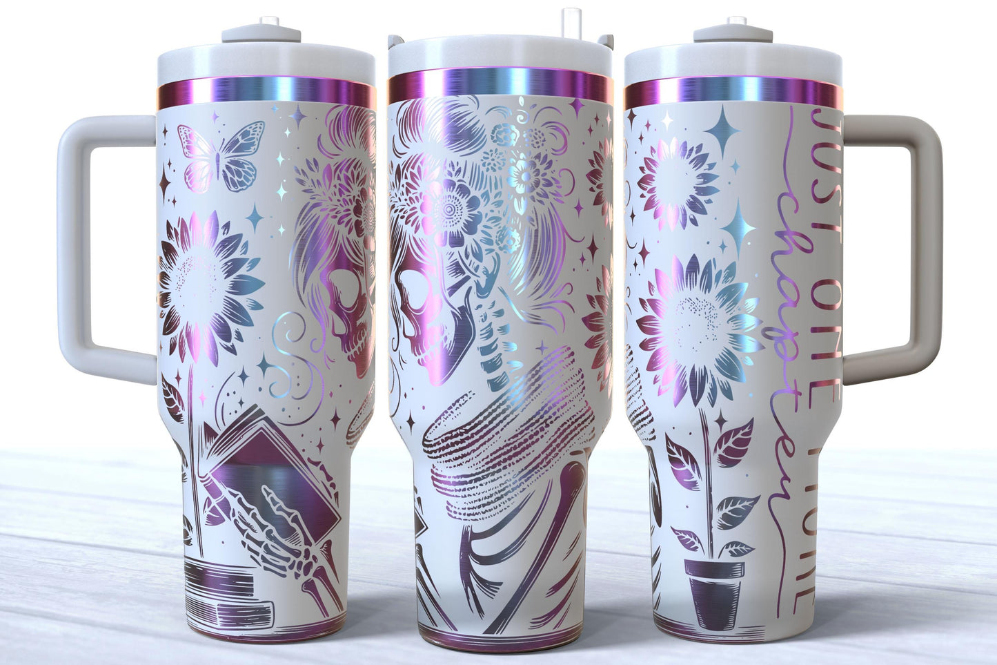 Laser Engraved Just One More Chapter Bookish 40oz Makerflo Tumbler