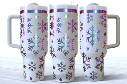 Laser Engraved Snowflakes 40oz Tumbler