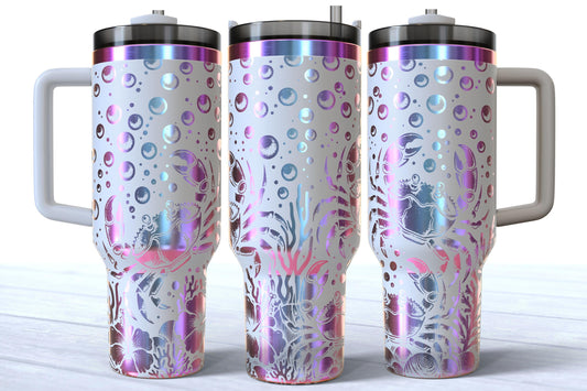 Laser Engraved Ocean Crab 40oz Makerflo Tumbler