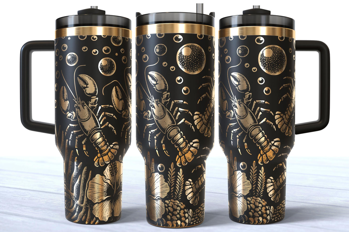 Laser Engraved 40oz Stainless Steel Lobster Tumbler