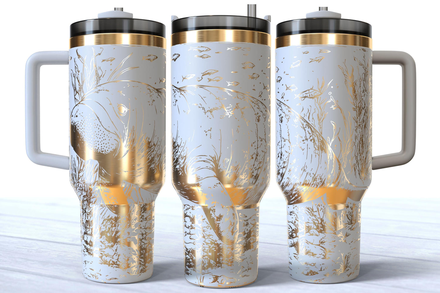 Laser Engraved Ocean Manatee 40oz Makerflo Tumbler