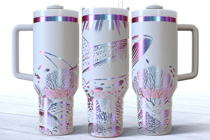 Laser Engraved 40oz Whale Shark Makerflo Tumbler