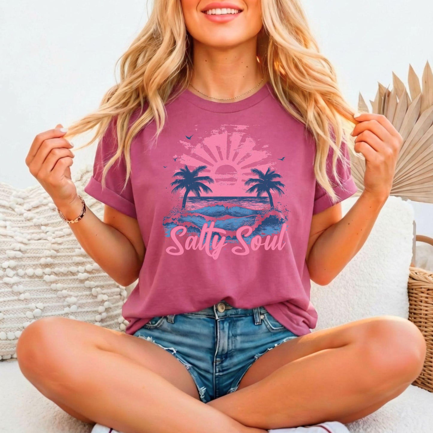 Salty Soul Tropical Tee | Bella Canvas 3001 Relaxed Fitted Unisex