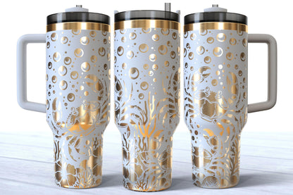 Laser Engraved Ocean Crab 40oz Makerflo Tumbler