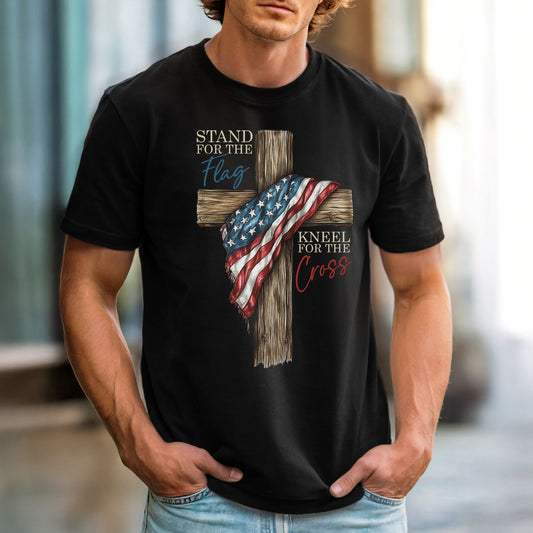 Stand For the Flag, Kneel for the Cross Comfort Colors Vintage Heavyweight Unisex Tee