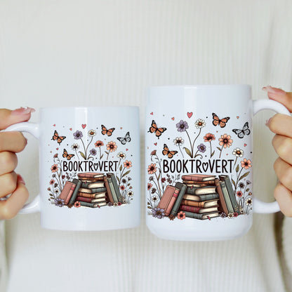 Booktrovert Mug | 11oz & 15oz Ceramic Coffee Cup
