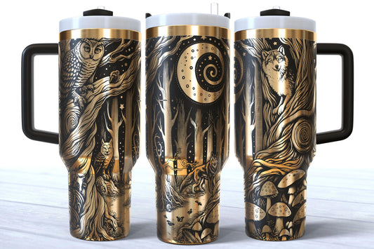 Laser Engraved 40oz Enchanted Forest Makerflo Tumbler