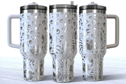 Laser Engraved Ocean Crab 40oz Makerflo Tumbler