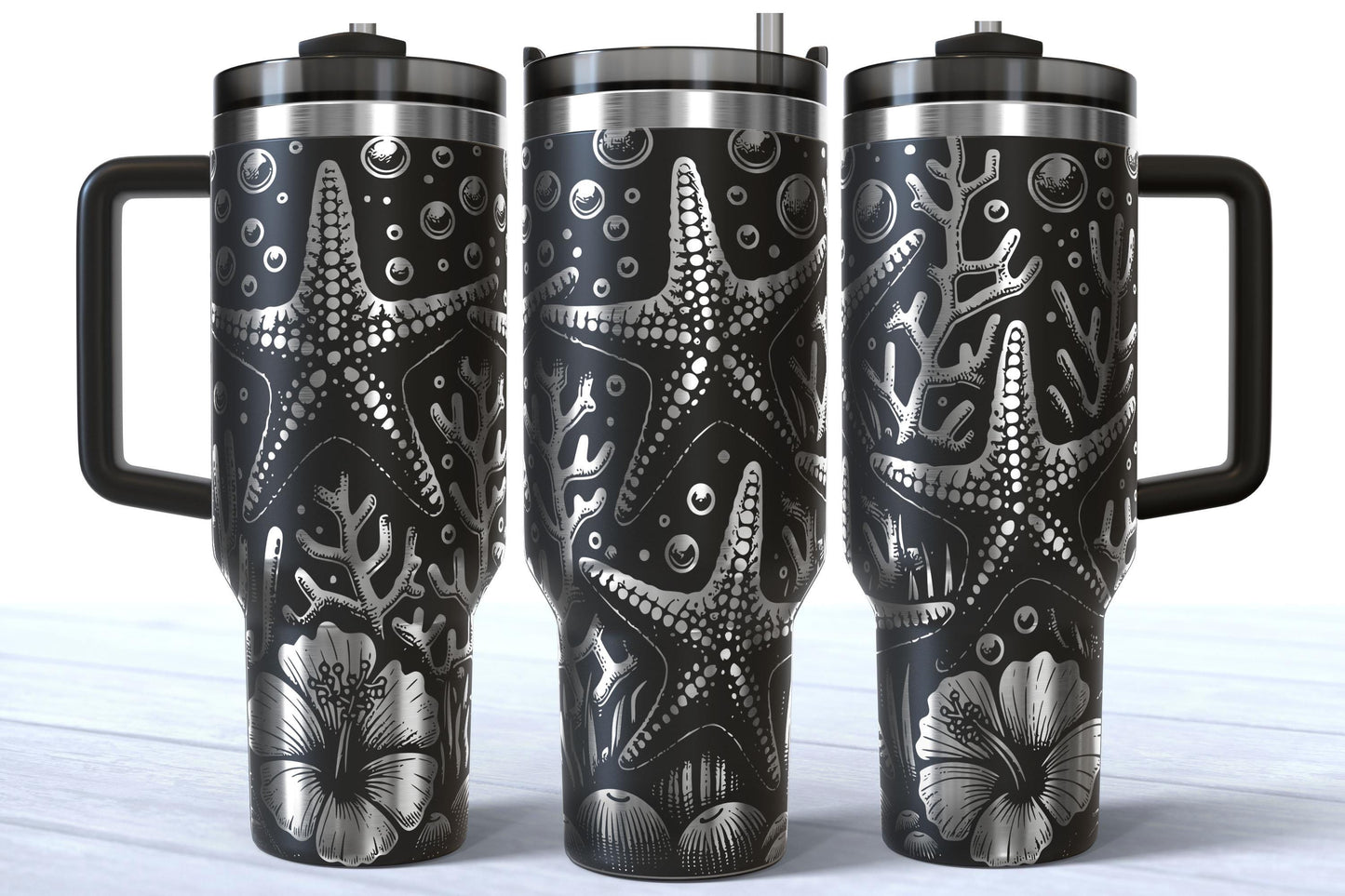 Laser Engraved 40oz Starfish Makerflo Tumbler