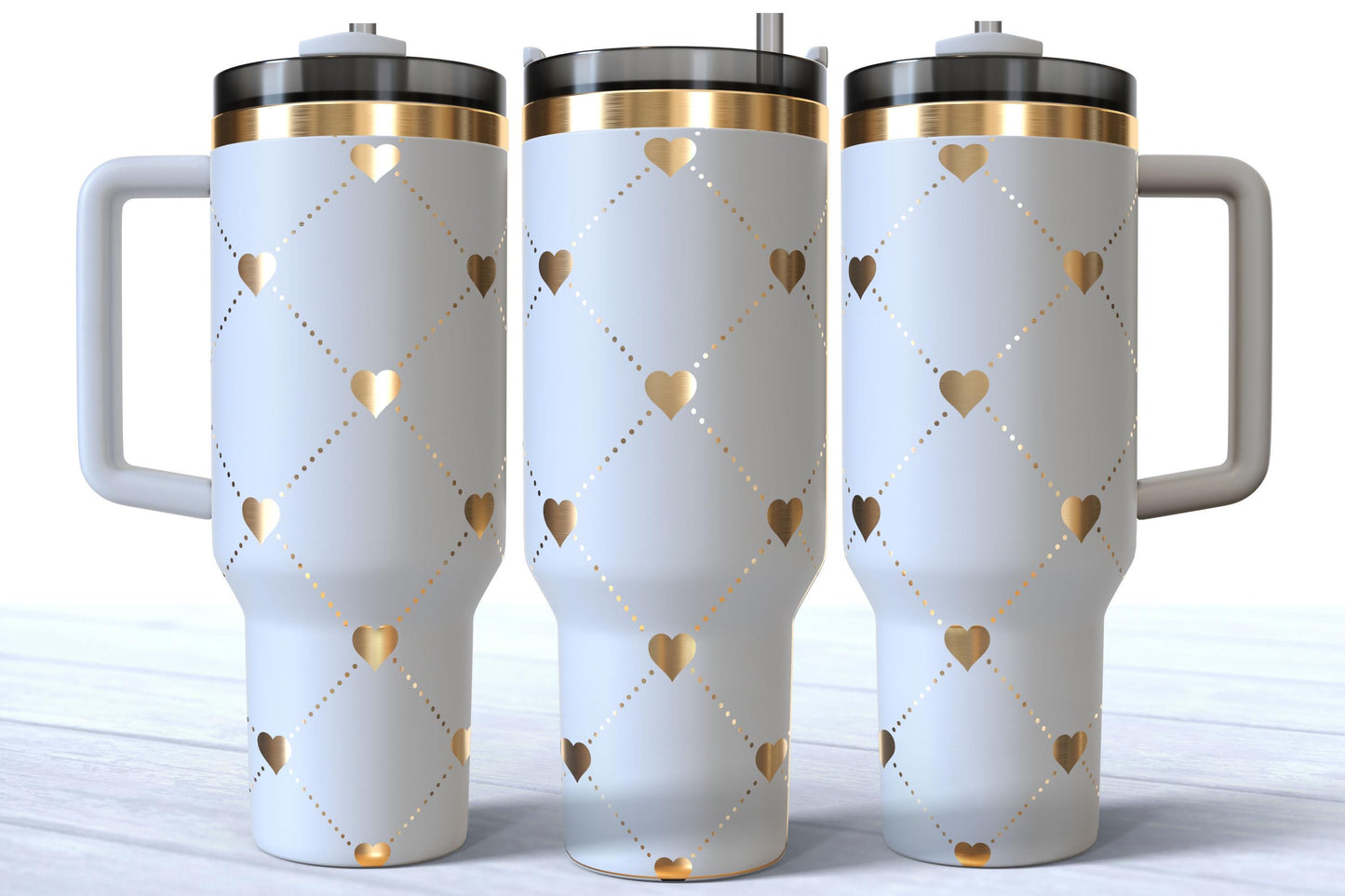 Valentine's Day Laser Engraved Patterned Hearts Tumbler