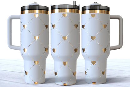 Valentine's Day Laser Engraved Patterned Hearts Tumbler