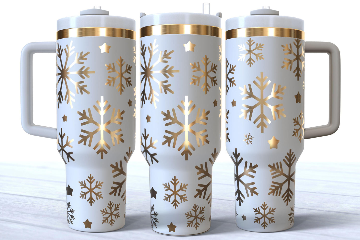 Laser Engraved Snowflakes 40oz Tumbler