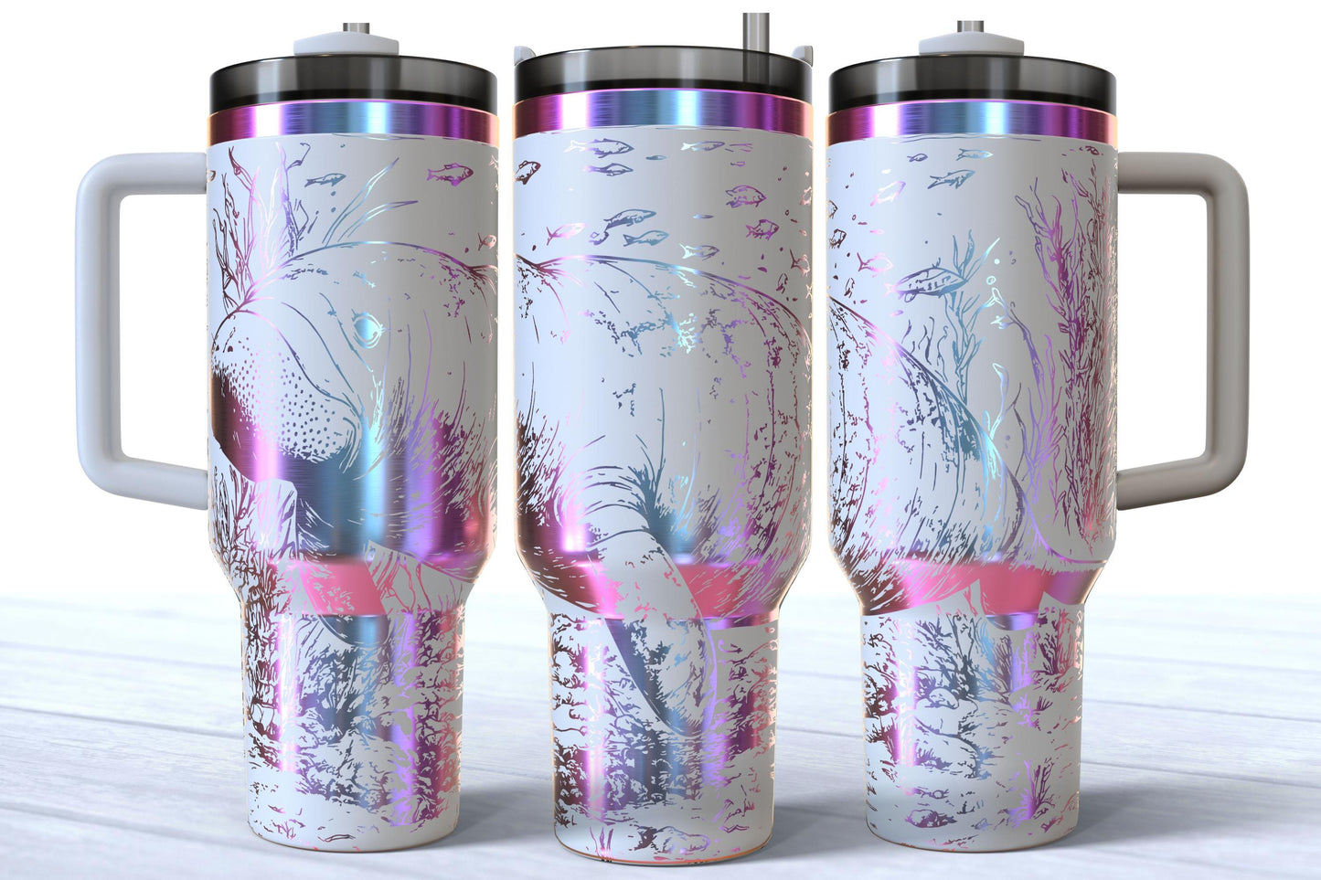 Laser Engraved Ocean Manatee 40oz Makerflo Tumbler