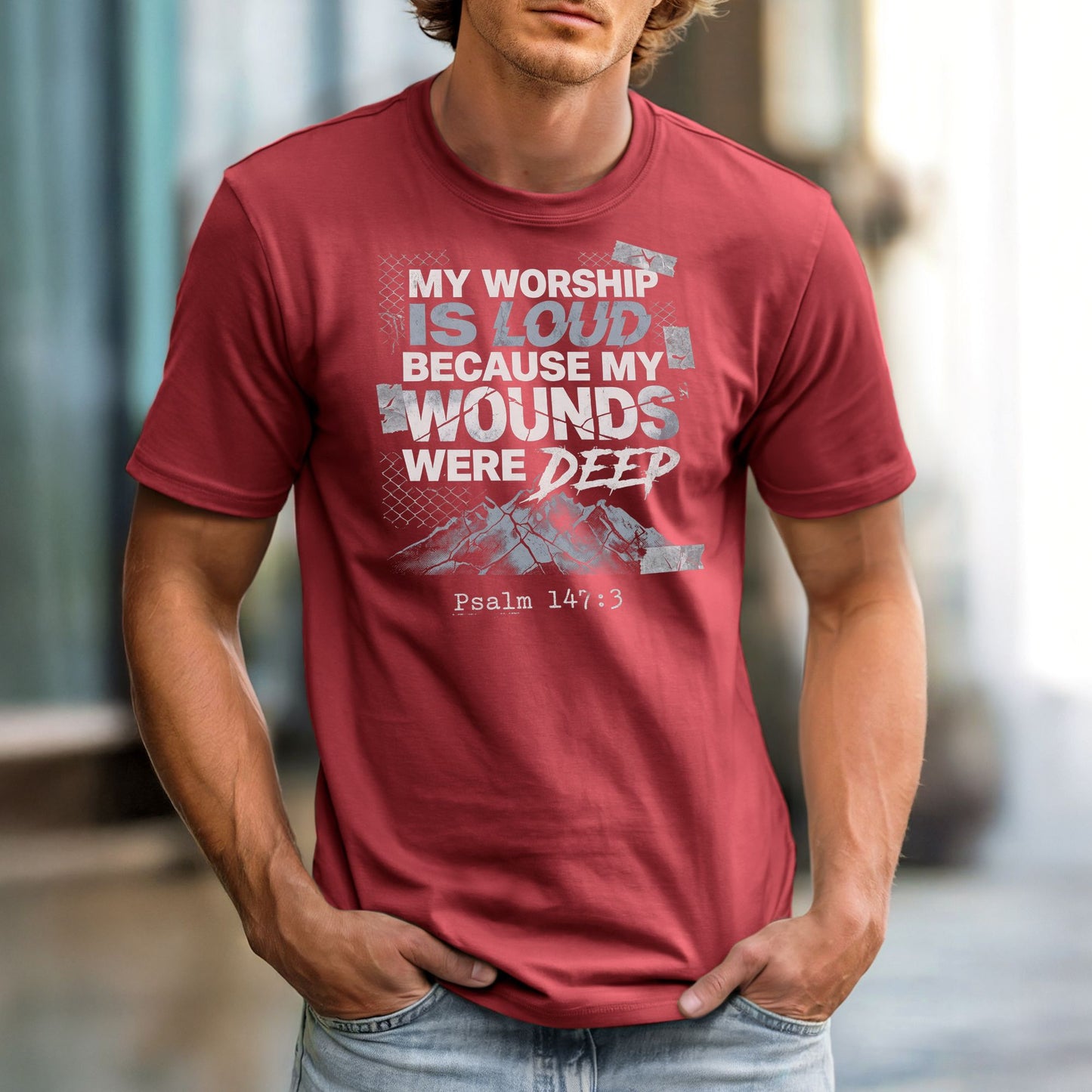 My Worship Is Loud Because My Wounds Were Deep | Comfort Colors Vintage Heavyweight Unisex Tee