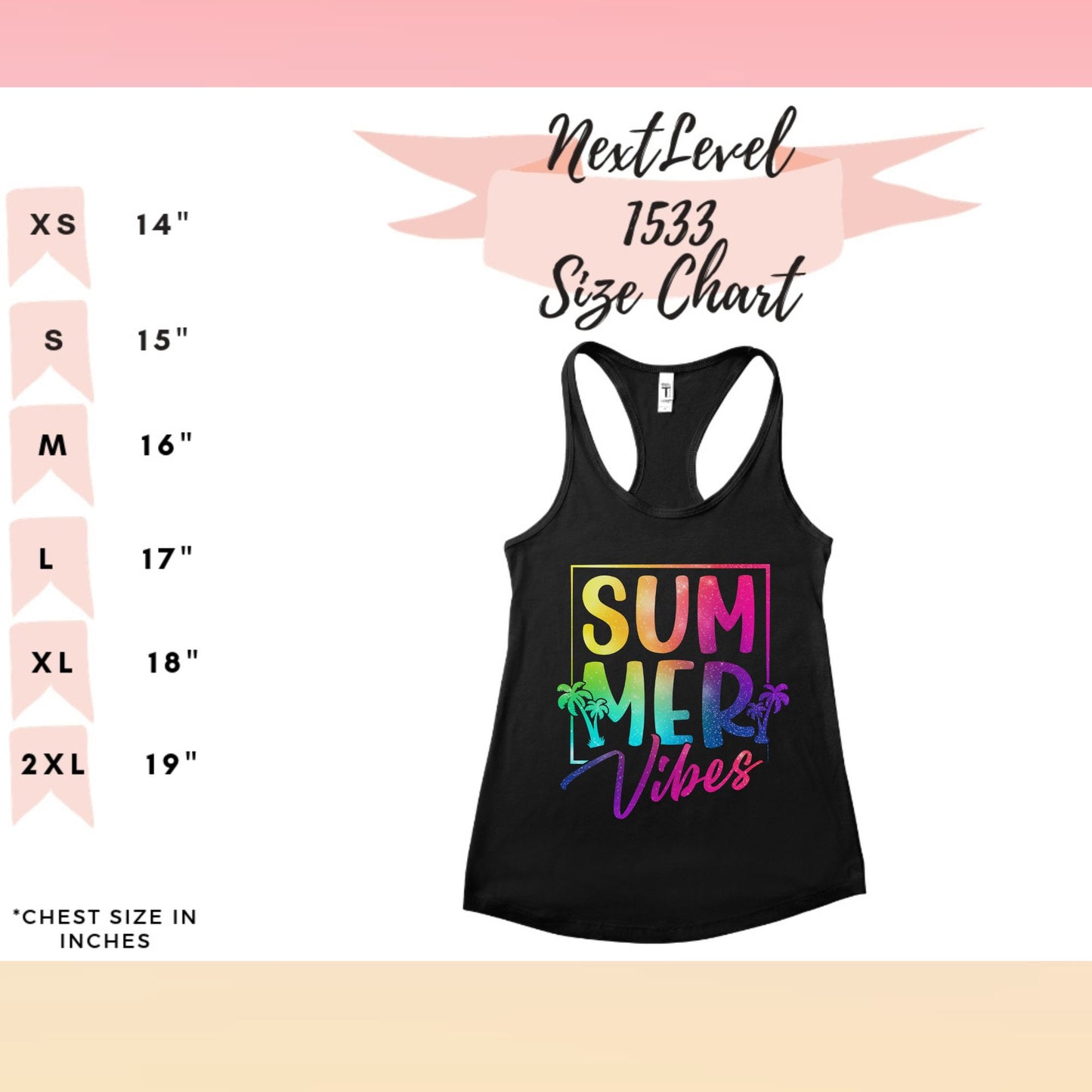 Summer Vibes Ladies Racerback Tank – Next Level 1553