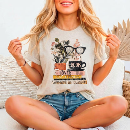 Vintage Book Lover Relaxed Fitted Bella Canvas Graphic T-shirt