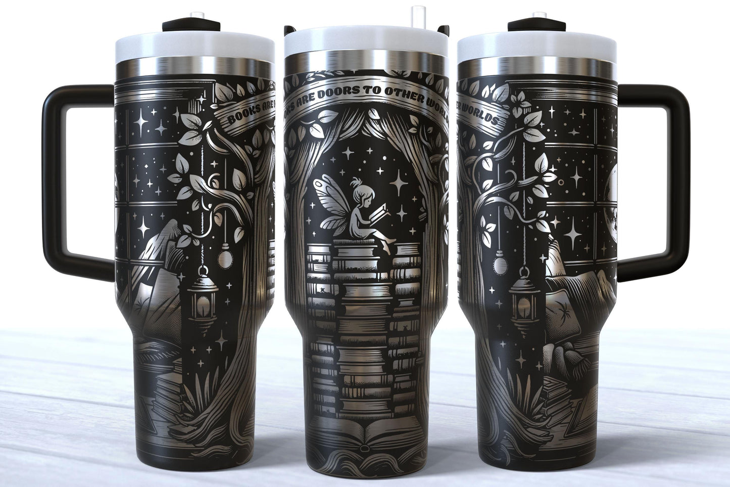 Books Are Doors To Other Worlds Laser Engraved 40oz Tumbler