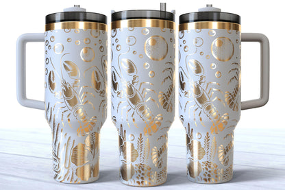 Laser Engraved 40oz Stainless Steel Lobster Tumbler