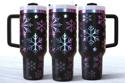Laser Engraved Snowflakes 40oz Tumbler