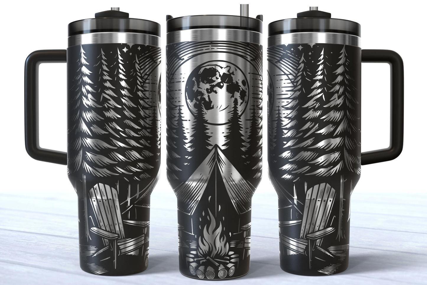 Laser Engraved Camping Tumbler 40oz